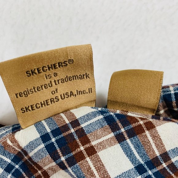 Skechers Plaid Pearl Snap Western Shirt Sz M Work Flap Pockets Short Sleeve Norm - Picture 9 of 12